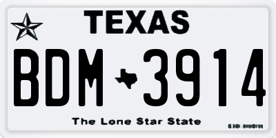 TX license plate BDM3914
