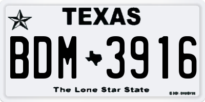 TX license plate BDM3916