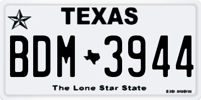 TX license plate BDM3944