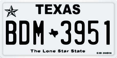 TX license plate BDM3951