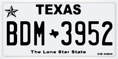 TX license plate BDM3952
