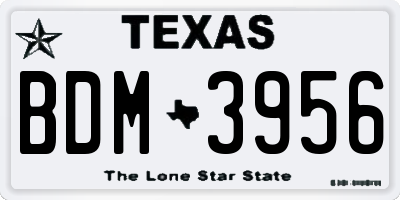 TX license plate BDM3956