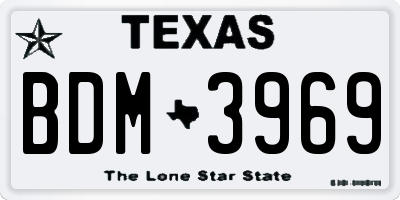 TX license plate BDM3969