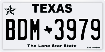 TX license plate BDM3979