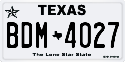 TX license plate BDM4027