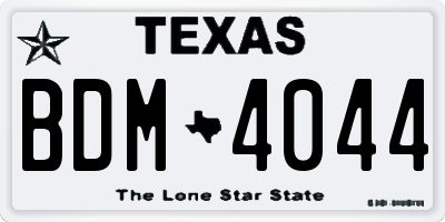 TX license plate BDM4044