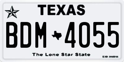 TX license plate BDM4055