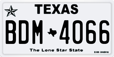 TX license plate BDM4066