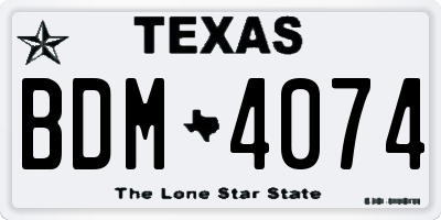 TX license plate BDM4074