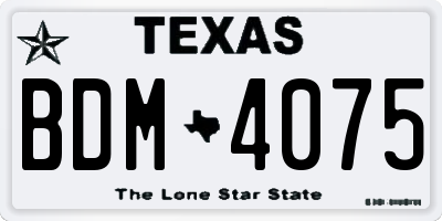 TX license plate BDM4075
