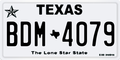 TX license plate BDM4079