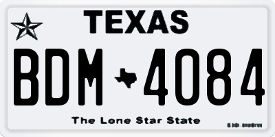 TX license plate BDM4084