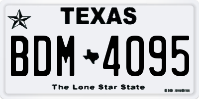 TX license plate BDM4095
