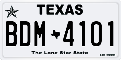 TX license plate BDM4101