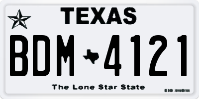 TX license plate BDM4121