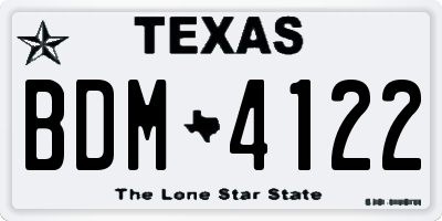 TX license plate BDM4122