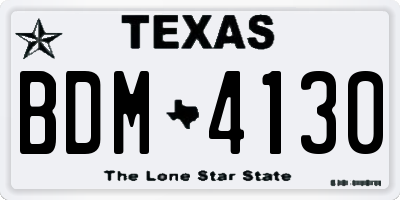 TX license plate BDM4130