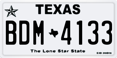 TX license plate BDM4133