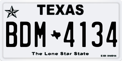 TX license plate BDM4134