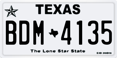 TX license plate BDM4135