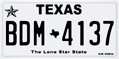 TX license plate BDM4137