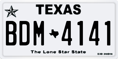 TX license plate BDM4141
