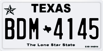 TX license plate BDM4145