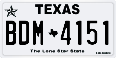 TX license plate BDM4151