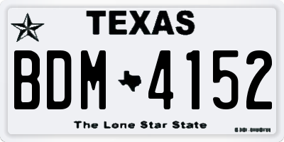 TX license plate BDM4152