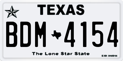 TX license plate BDM4154