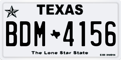 TX license plate BDM4156