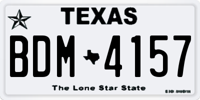 TX license plate BDM4157