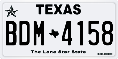 TX license plate BDM4158
