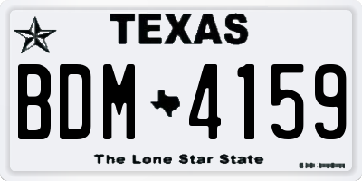 TX license plate BDM4159