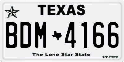 TX license plate BDM4166