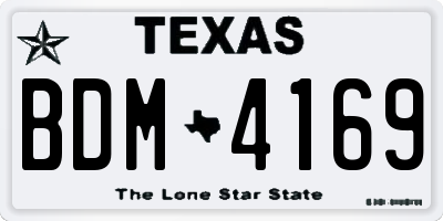 TX license plate BDM4169