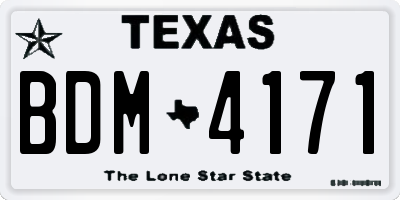 TX license plate BDM4171