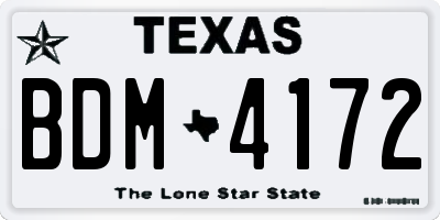 TX license plate BDM4172