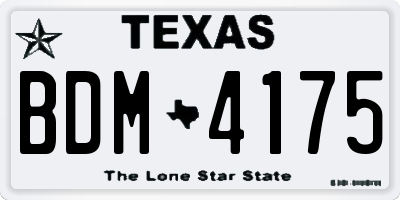 TX license plate BDM4175