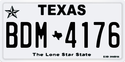 TX license plate BDM4176
