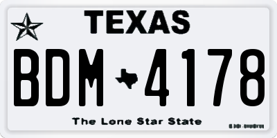 TX license plate BDM4178