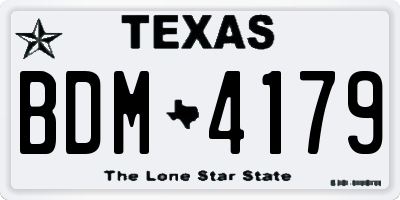 TX license plate BDM4179
