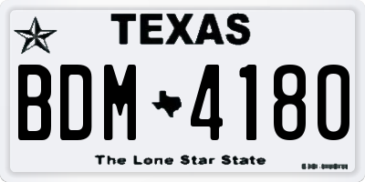TX license plate BDM4180