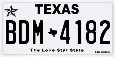 TX license plate BDM4182