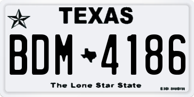 TX license plate BDM4186
