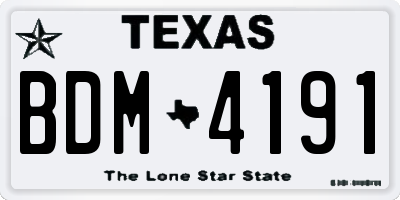 TX license plate BDM4191