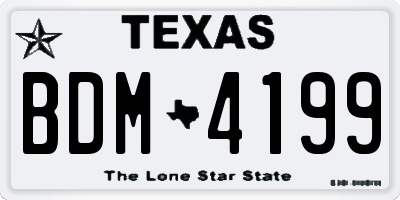 TX license plate BDM4199