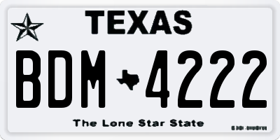 TX license plate BDM4222
