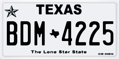 TX license plate BDM4225