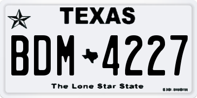 TX license plate BDM4227